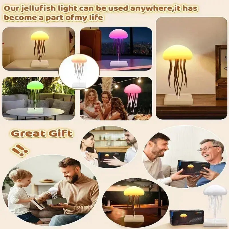 Verbesserte stille Quallenlampe, Quallenlicht mit tanzenden Beinen, Sprachsteuerung für Schlafzimmer, Wohnzimmer und Weihnachtsgeschenke