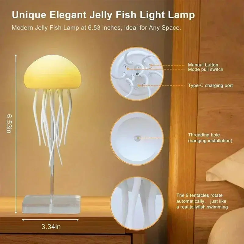 Verbesserte stille Quallenlampe, Quallenlicht mit tanzenden Beinen, Sprachsteuerung für Schlafzimmer, Wohnzimmer und Weihnachtsgeschenke